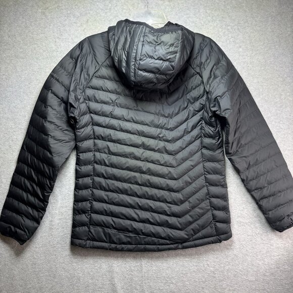 COLUMBIA Women's Large Jacket Puffer Powder Lite II Omni-Heat Hooded Black Therm - Picture 2 of 11